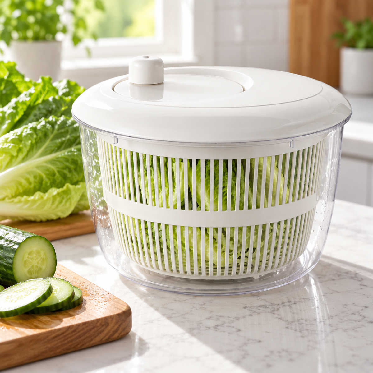 🥗 Salad Spinner | Clear Plastic Kitchen Prep | Gift-Worthy Design
