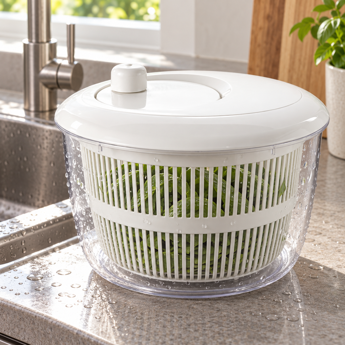 🥗 Salad Spinner | Clear Plastic Kitchen Prep | Gift-Worthy Design