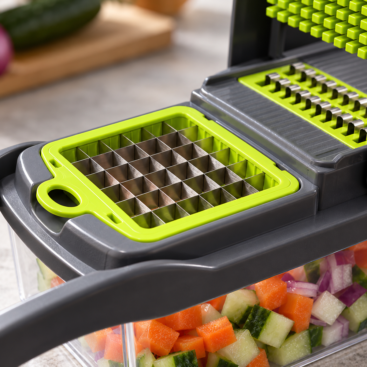 🥦 Vegetable Chopper | Plastic Prep | Home Chef Gift | Multi-Blade