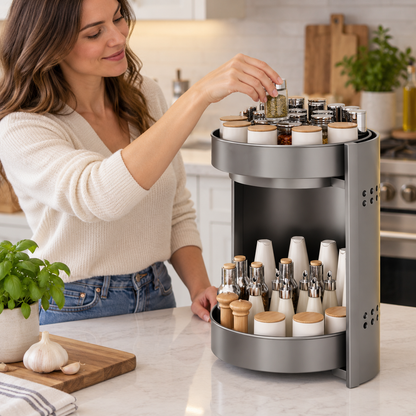 🌿 Spice Rack | Metal Kitchen | Cook's Gift | Dual-Tier Organizer