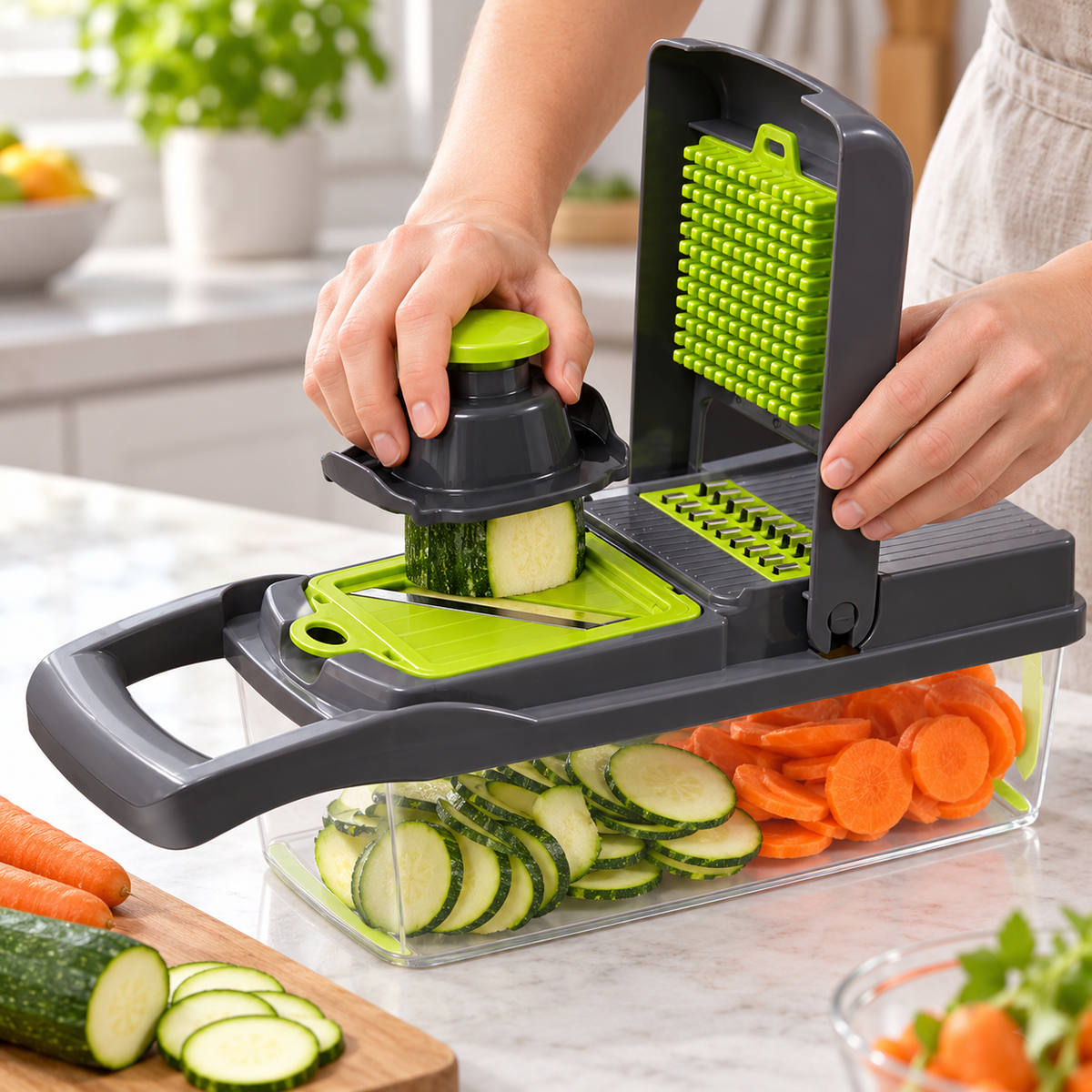 🥦 Vegetable Chopper | Plastic Prep | Home Chef Gift | Multi-Blade