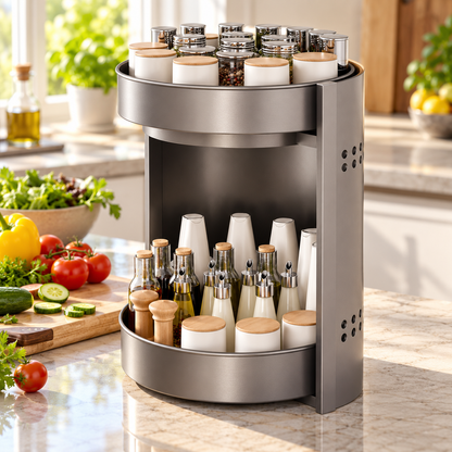 🌿 Spice Rack | Metal Kitchen | Cook's Gift | Dual-Tier Organizer