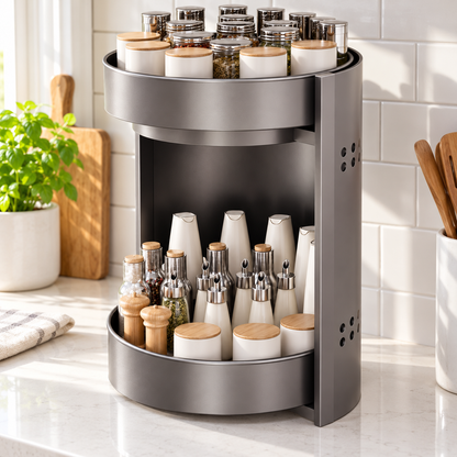 🌿 Spice Rack | Metal Kitchen | Cook's Gift | Dual-Tier Organizer