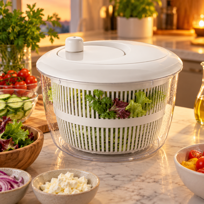 🥗 Salad Spinner | Clear Plastic Kitchen Prep | Gift-Worthy Design
