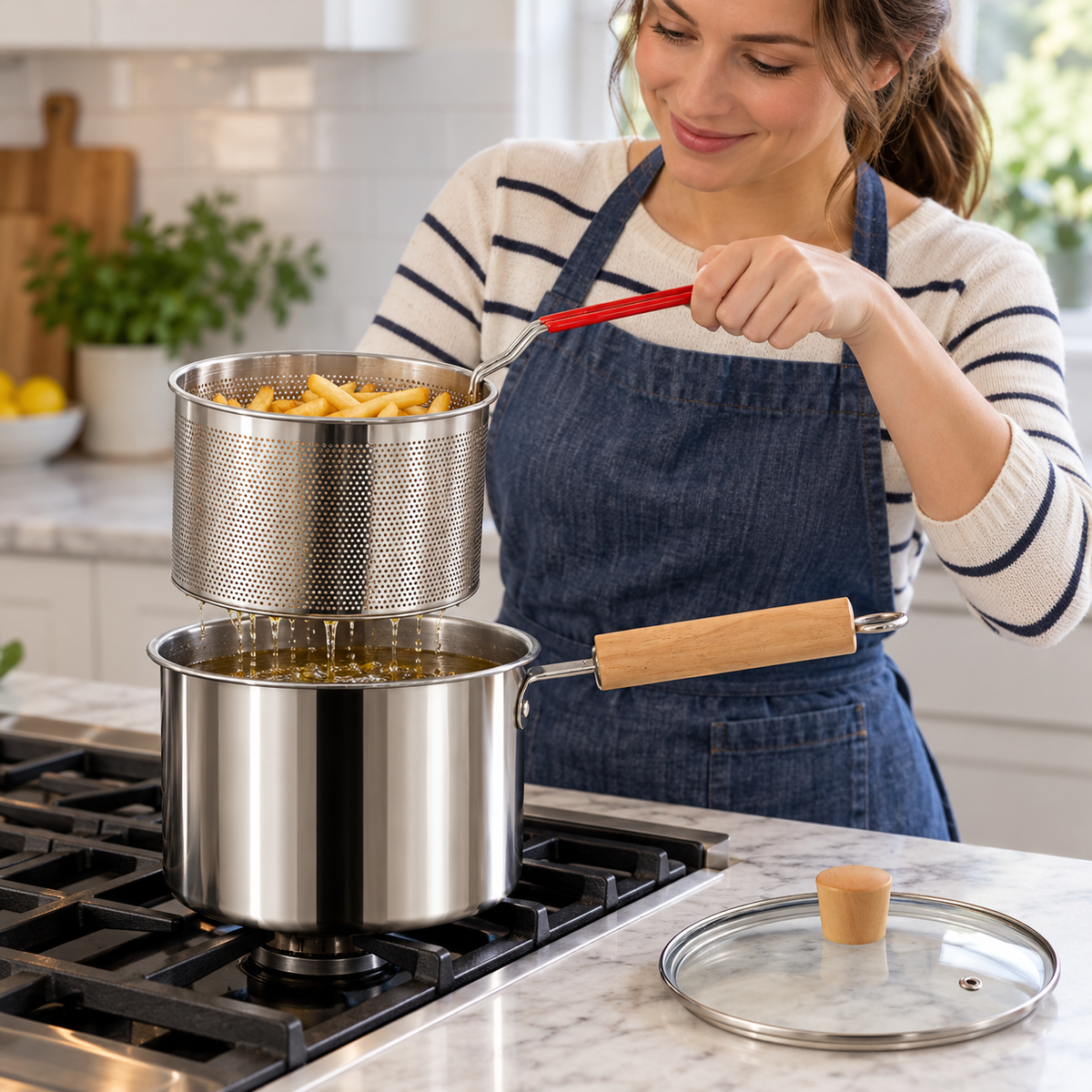 🍳 Deep Fryer | Stainless Steel Cooking | Home Chef's Kitchen Essential